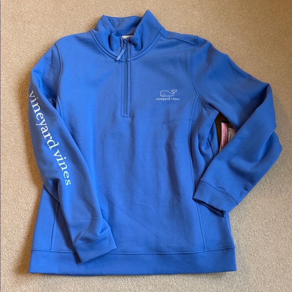 Vineyard Vines Unisex Blue Zip-Up 1/4 Zip Shep Shirt